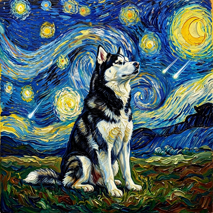 Siberian Husky – The Starry Night Dog Wall Art