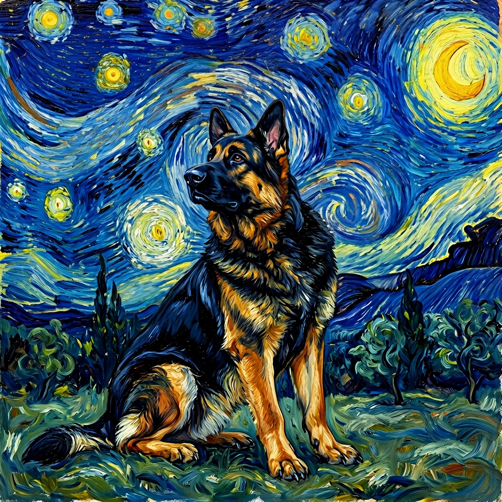 German Shepherd – The Starry Night Dog Wall Art