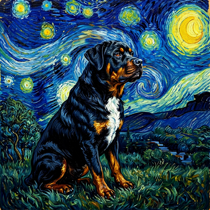 Rottweiler – The Starry Night Dog Wall Art
