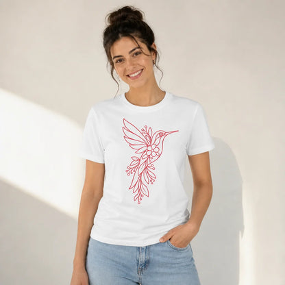 Hummingbird Floral T-Shirt — product demo image