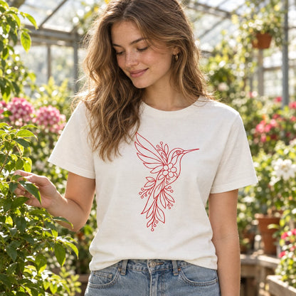 Hummingbird Floral T-Shirt — worn day to day