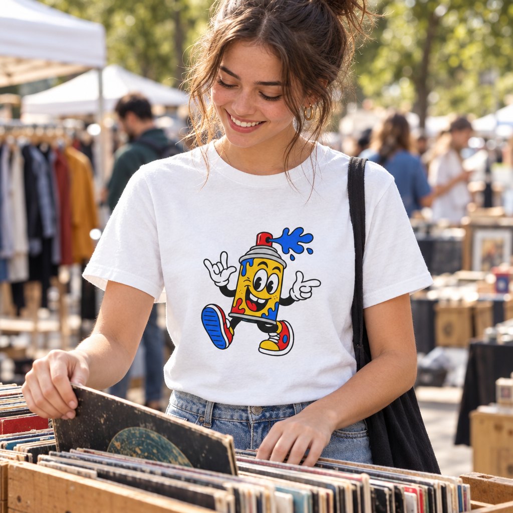 Kitsch 90s Doodle T-Shirt — worn day to day