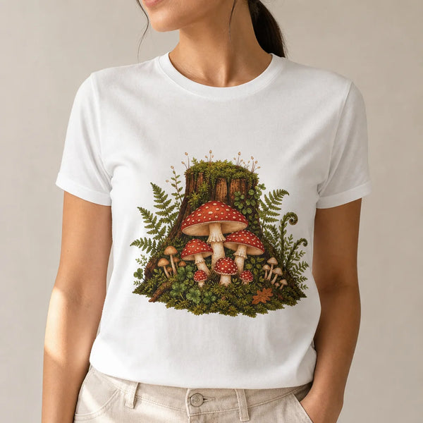 Mushroom Grove Graphic T-Shirt — product demo image
