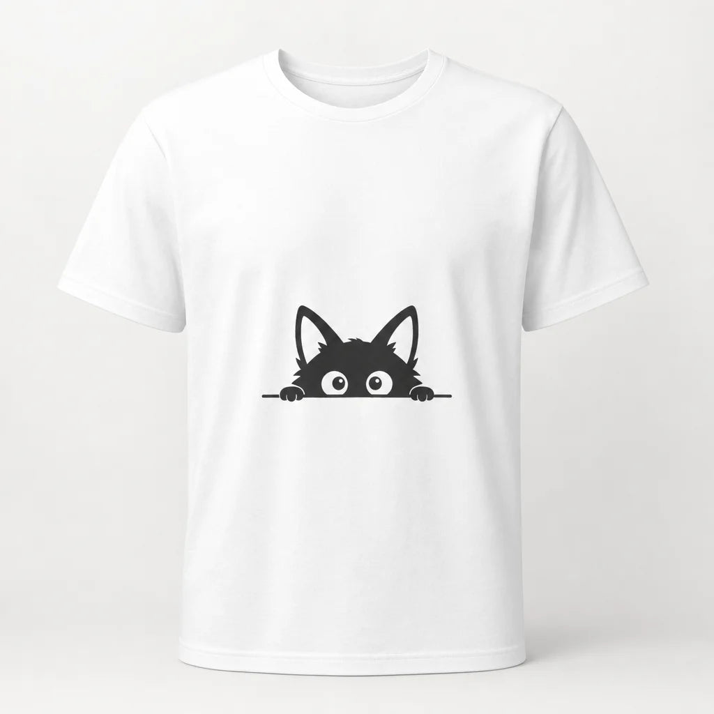 Peeking Fox White Graphic Tee — product demo image