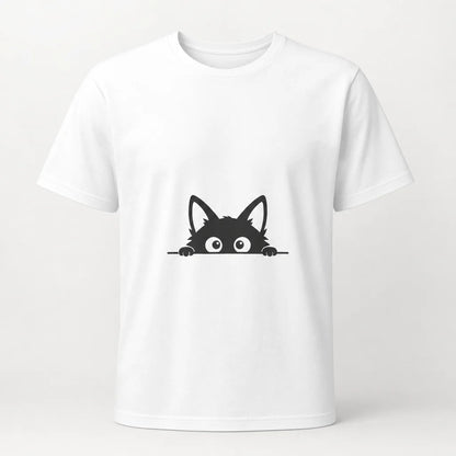 Peeking Fox White Graphic Tee — product demo image