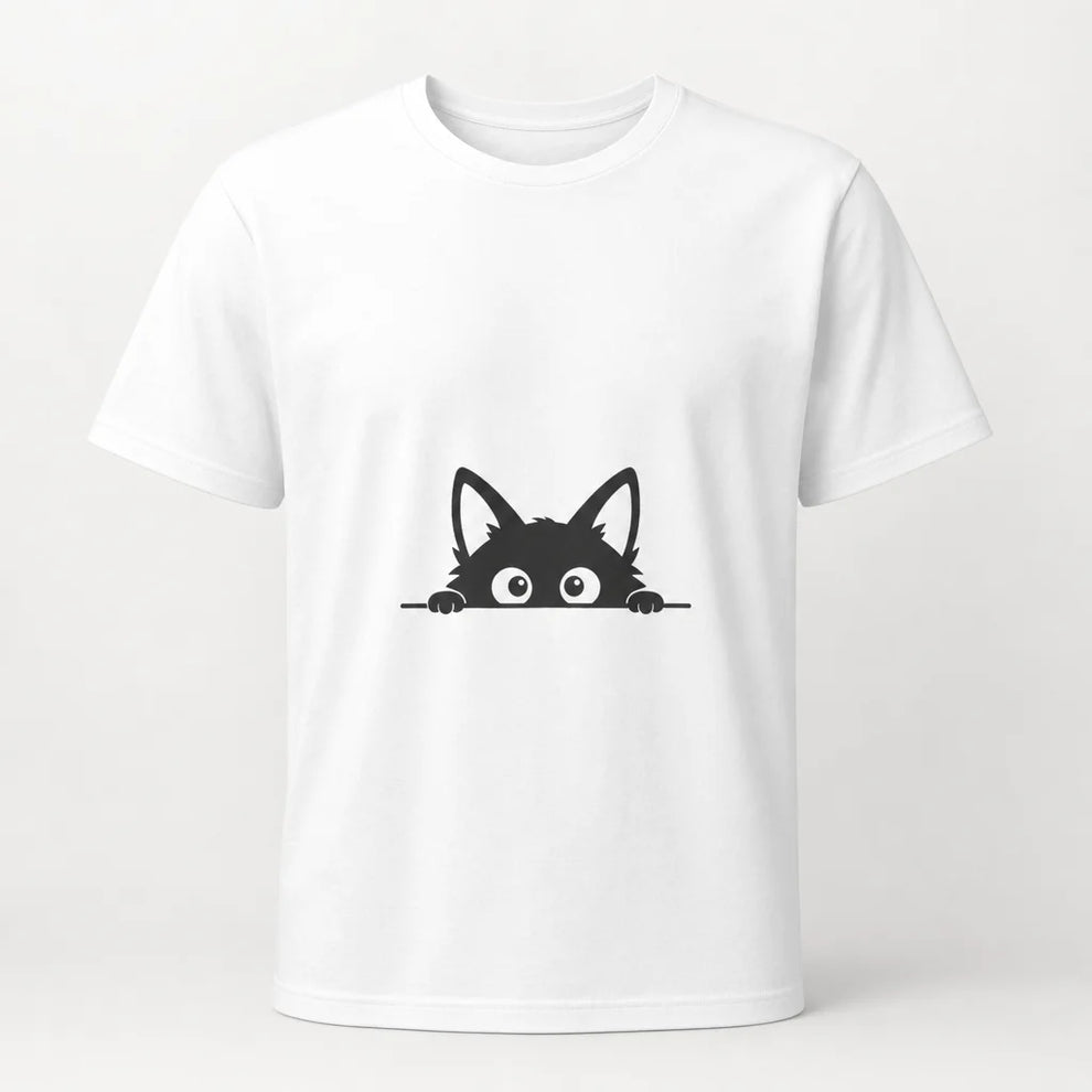 Peeking Fox White Graphic Tee — product demo image