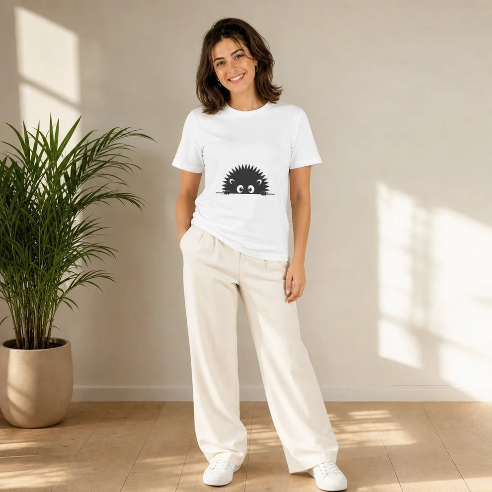 Peeking Hedgehogs T-Shirt — product demo image