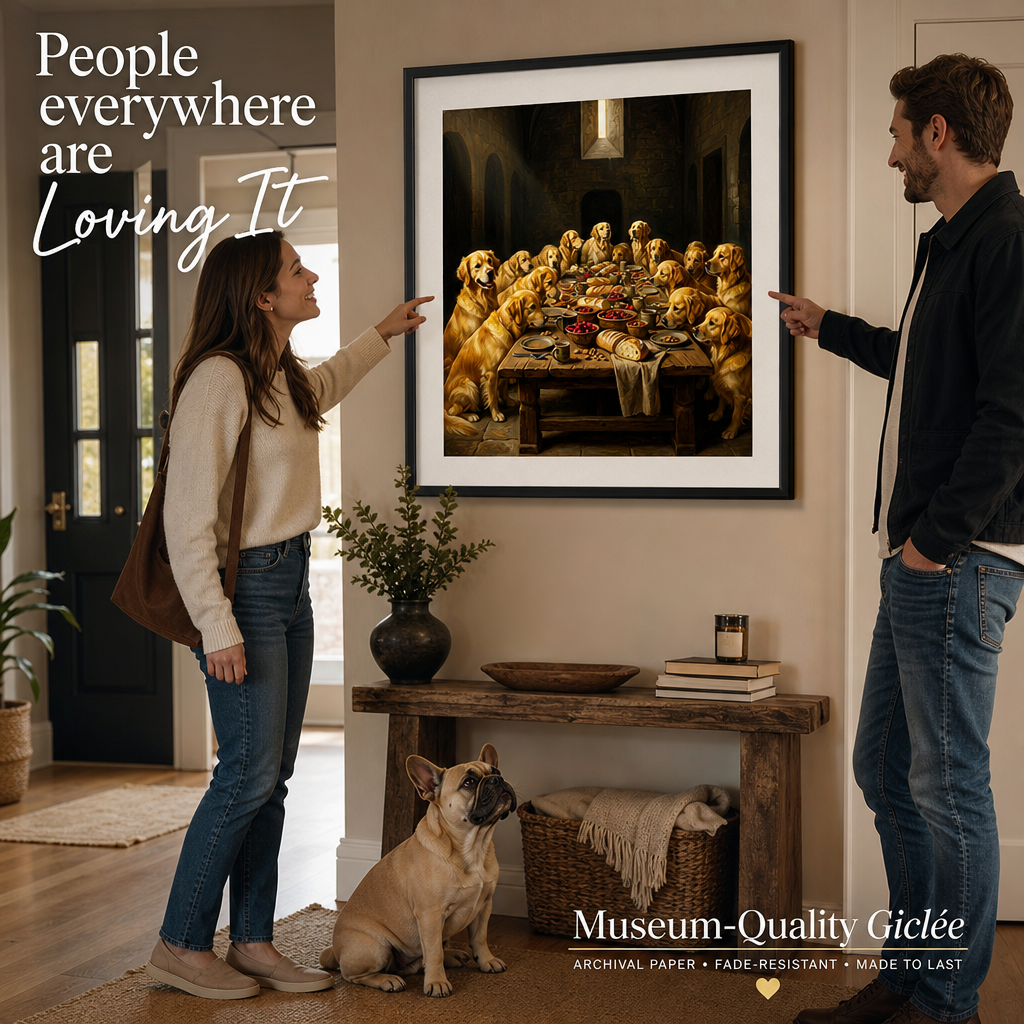 The Last Supper Dog Wall Art People everywhere are Loving It