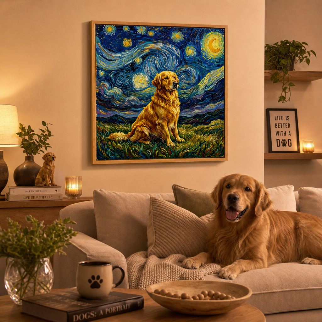 The Starry Night Dog Wall Art Elevate your decor with a wagging tail twist.