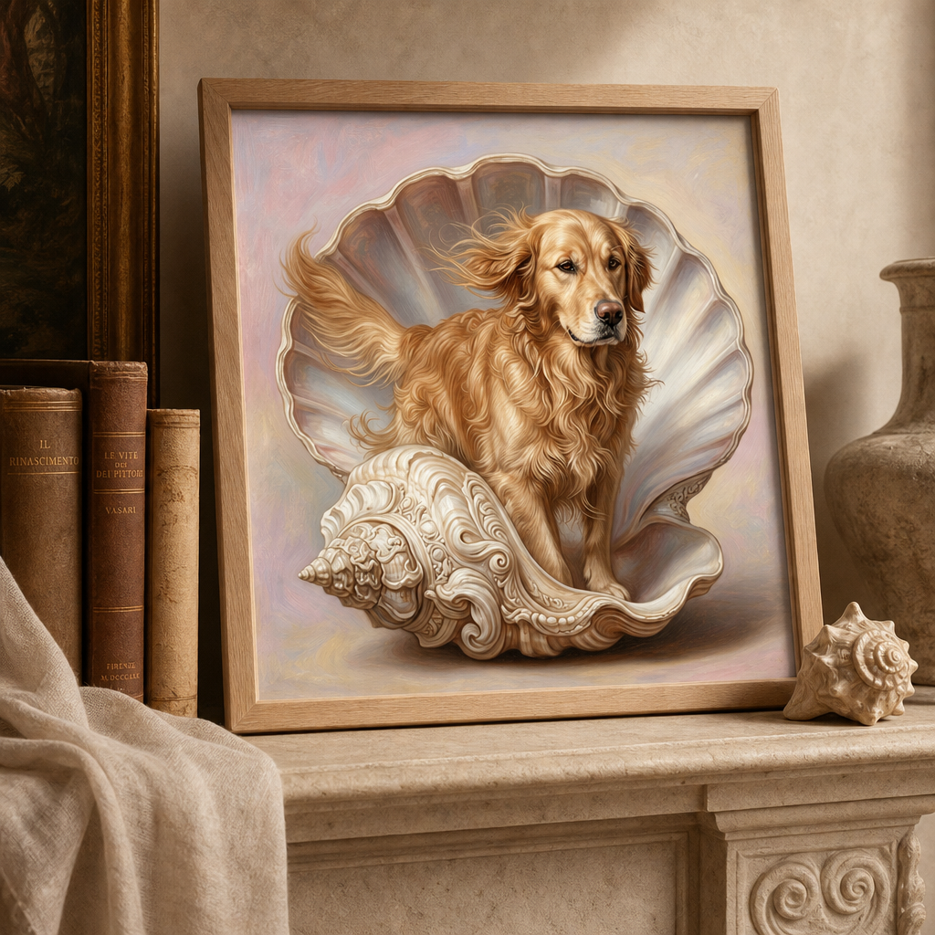 The Birth of Venus Dog Wall Art Artistic Twist