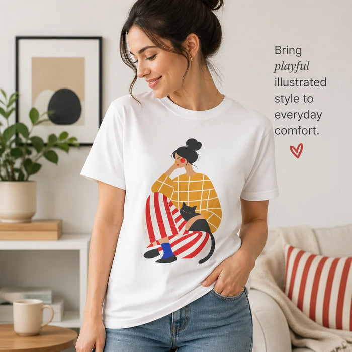 Unisex Jersey Short Sleeve Tee Bring playful illustrated style to everyday comfort