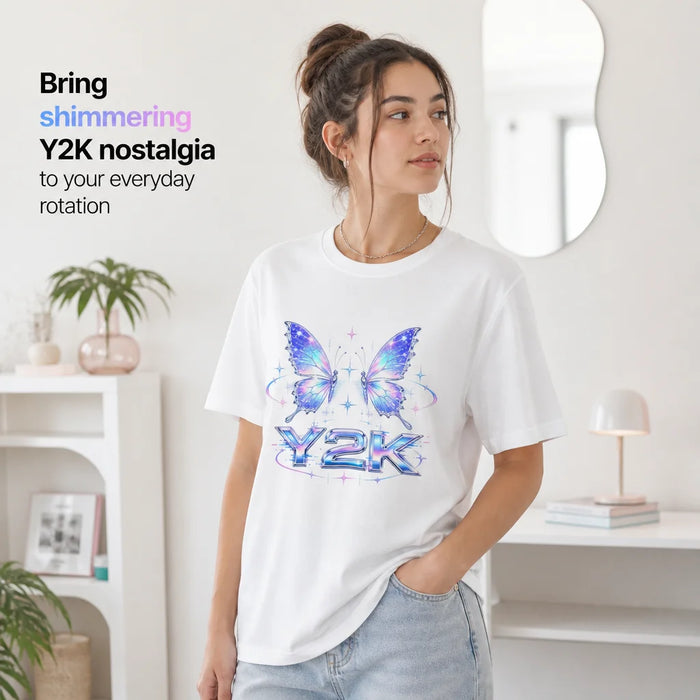 Y2K Butterfly T-Shirt Bring shimmering Y2K nostalgia to your everyday rotation