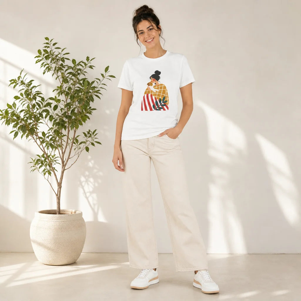Woman and Jack Russell T-Shirt — product demo image