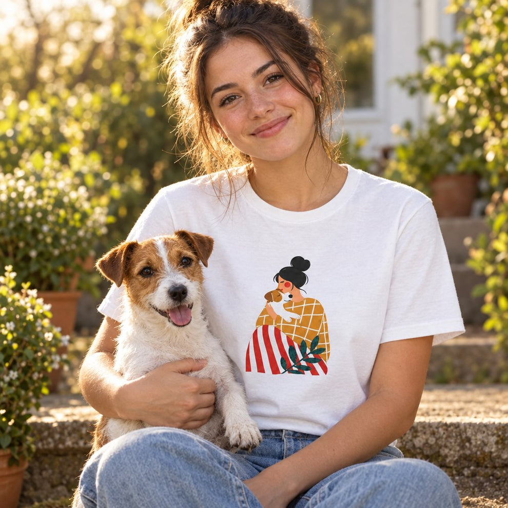 Woman and Jack Russell T-Shirt — worn day to day
