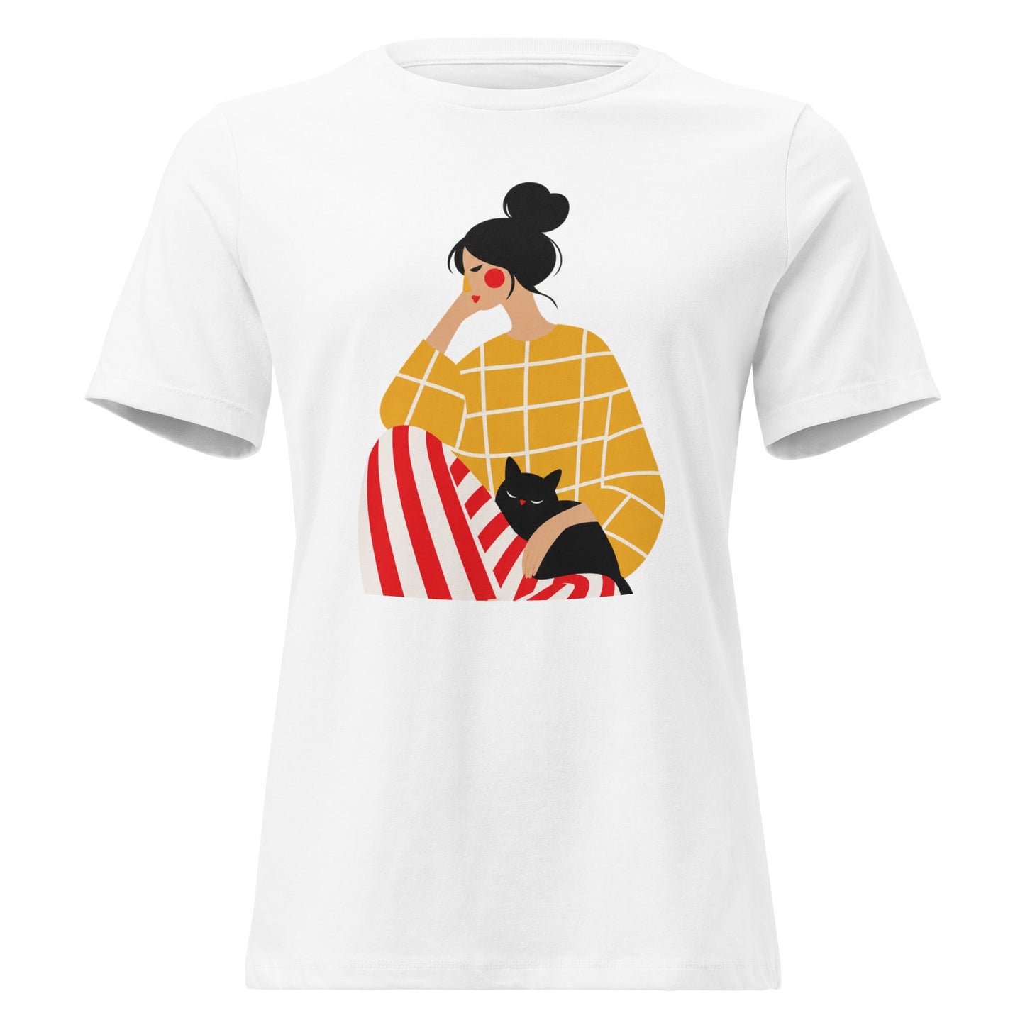 Artful Cat Lover White Tee