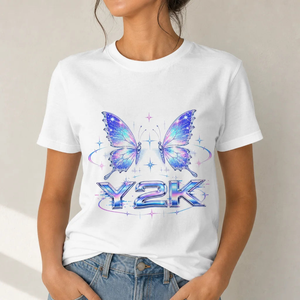 Y2K Butterfly T-Shirt — product demo image