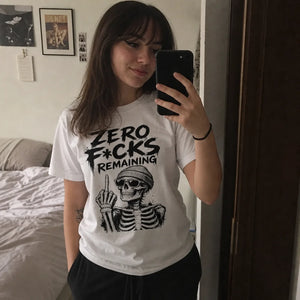 Zero F*cks Remaining Graphic Tee — lifestyle in context (UGC style)