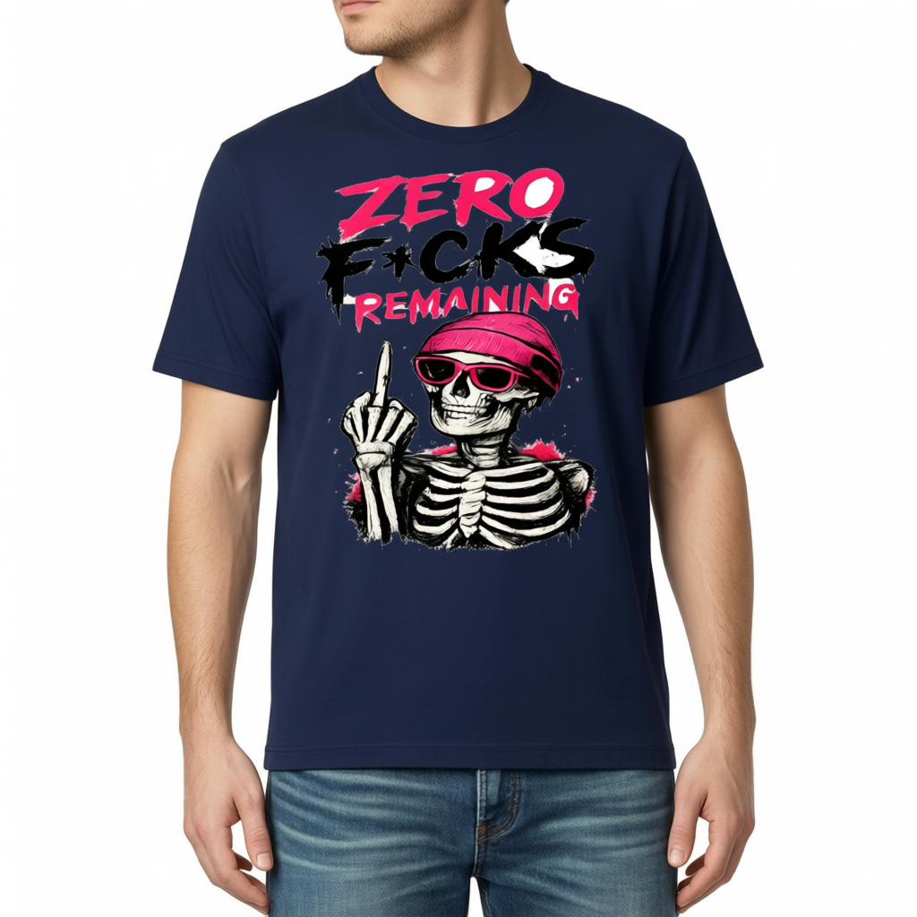 Zero F*cks Remaining T-Shirt — male model wearing